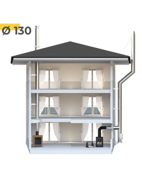 Ø 130 Personnalisez votre conduit de cheminée pour intérieur ou extérieur