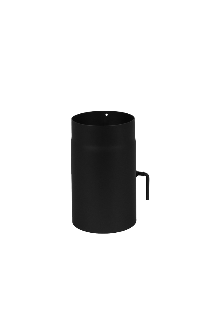 Rauchrohr mit Drosselklappe ID 150 mm - 2 mm Wandstärke - Schwarz