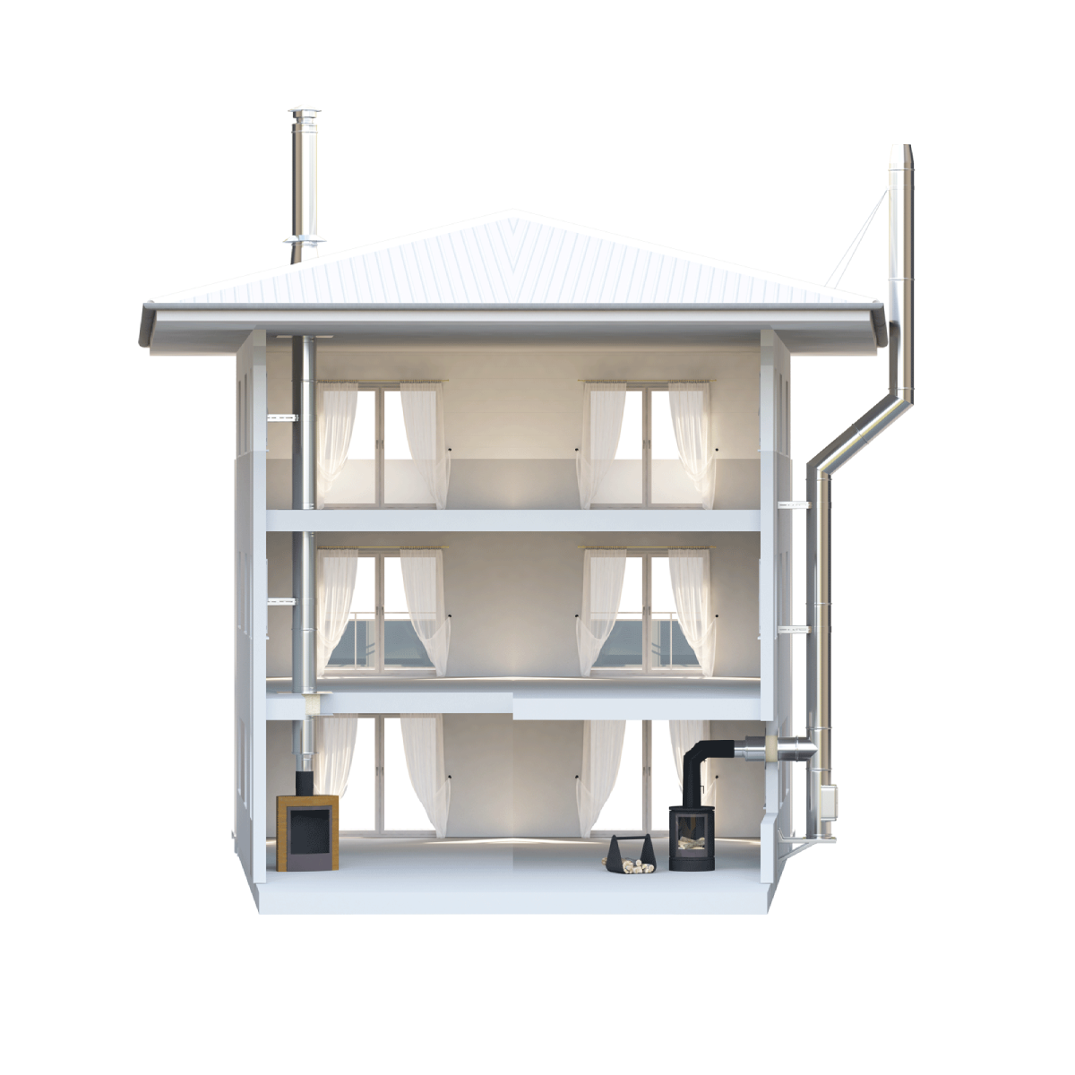 Schornstein Komplett Bausatz auch für das Gartenhaus