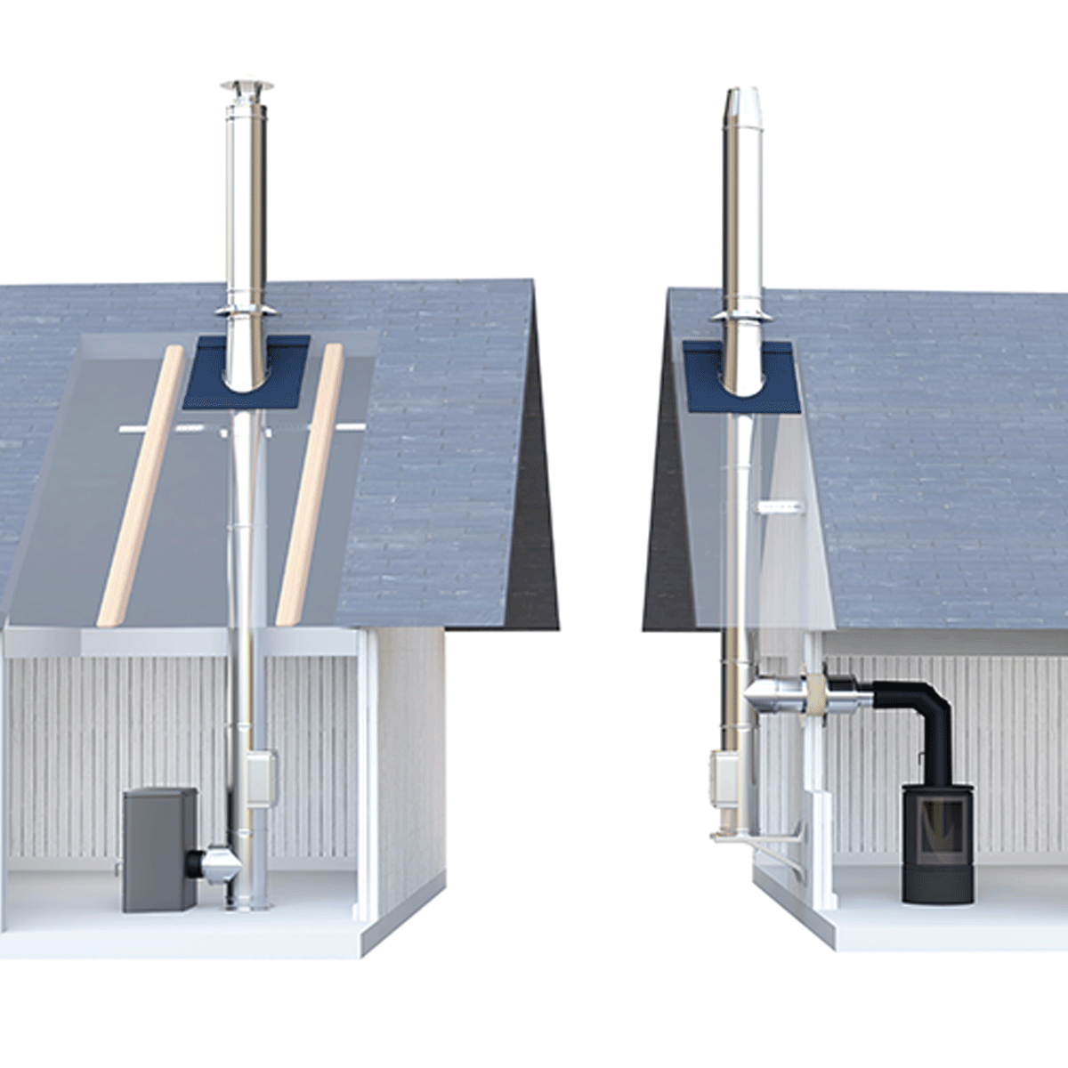 Schornstein Komplett Bausatz auch für das Gartenhaus